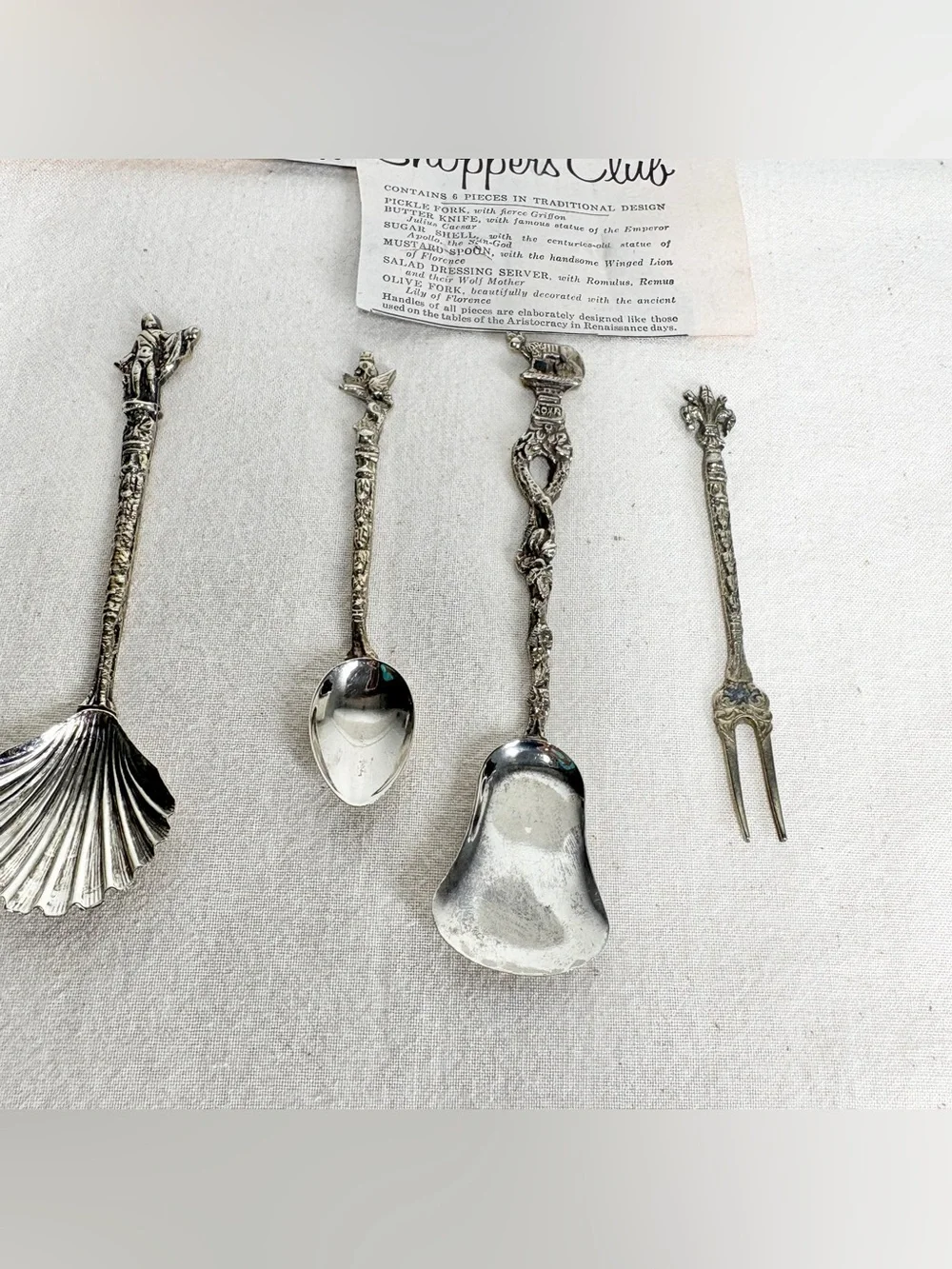 Around the World Shoppers Club Vintage Florentine Serving Set of 6 Nickel Silver